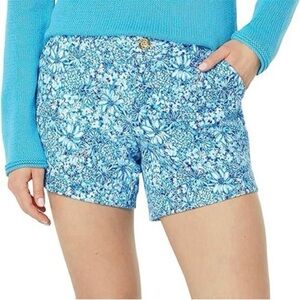 Lilly Pulitzer Callahan Shorts Blooming Together Cumulus Blue Size 0